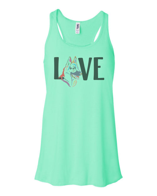 German Shepherd Tank, Love German Shepherd, Racerback, Soft Bella Canvas, German Shepherd Owner, German Shepherd Mom, Muscle Tank, Gym Tank - Chase Me Tees LLC