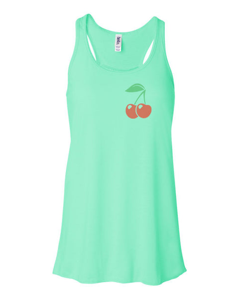 Cherry Tank Top, Cherry Pocket, Racerback, Soft Bella Canvas, Sublimation, Cherry Racerback, Workout Top, Muscle Tank, Gym Clothes, Cherries - Chase Me Tees LLC