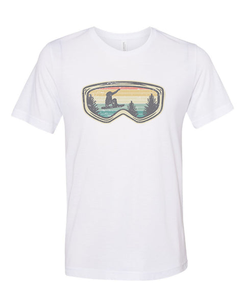 Snowboarding Shirt, Snowboard Goggles, Unisex Fit, Soft Bella Canvas, Sublimation, Snowboard Shirt, Skiing Tee, Mountain Shirt, Winter Sport - Chase Me Tees LLC