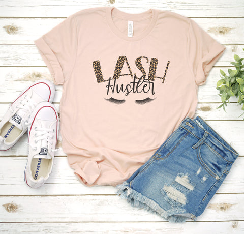 Lash Hustler, Lash Shirt, Soft Bella Canvas, Lashes, Ladies Tee, Gift For Her, Sublimation Tee, Eye Lash Shirt, Eye Lashes, Lash Expert - Chase Me Tees LLC