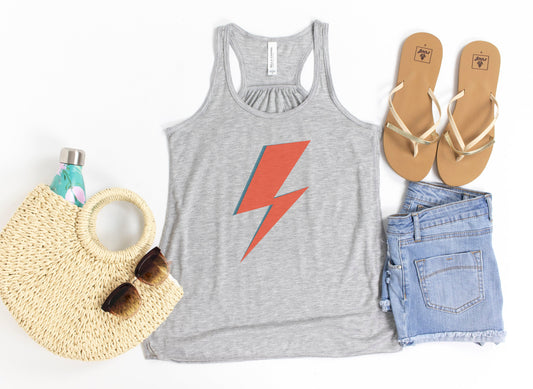 Racerback, David Bowie Lightening Bolt, Bowie Tank, Ziggy Stardust Shirt, Soft Bella T, Sublimation, 90's Punk Rock, David Bowie Shirt - Chase Me Tees LLC