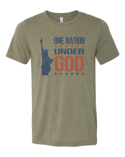 Patriotic Shirt, One Nation Under God, Unisex T, Soft Bella Canvas, America Shirt, Merica Shirt, Lady Liberty Tee, Vintage Tees, USA Shirt - Chase Me Tees LLC