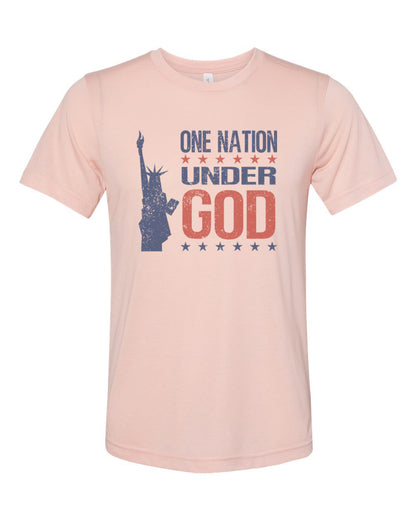 Patriotic Shirt, One Nation Under God, Unisex T, Soft Bella Canvas, America Shirt, Merica Shirt, Lady Liberty Tee, Vintage Tees, USA Shirt - Chase Me Tees LLC