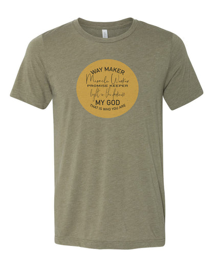 Christian Shirt, Way Maker, Miracle Worker, Promise Keeper, Light In The Darkness, Unisex Tee, Christian Apparel, Praise & Worship, Worship - Chase Me Tees LLC