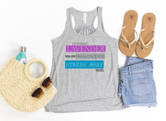 Essential Oils Tank, Lavender, Peppermint, Racerback, Frankincense, Gift For Her, Essential Oil Hustler, Valor, Thieves, Stress Away, Oils - Chase Me Tees LLC