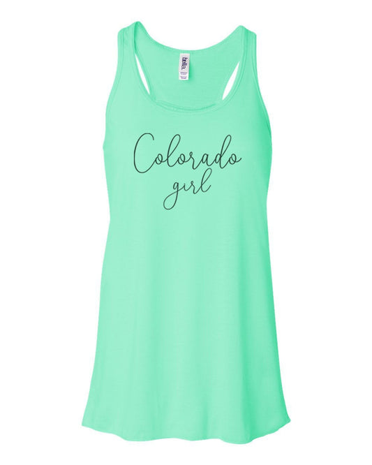 Colorado Girl, Colorado Tank Top, Women's Racerback, Sublimation, Colorado Racerback, Mountain Girl, Gift For Her, Gym Tank, Ladies Top, CO - Chase Me Tees LLC