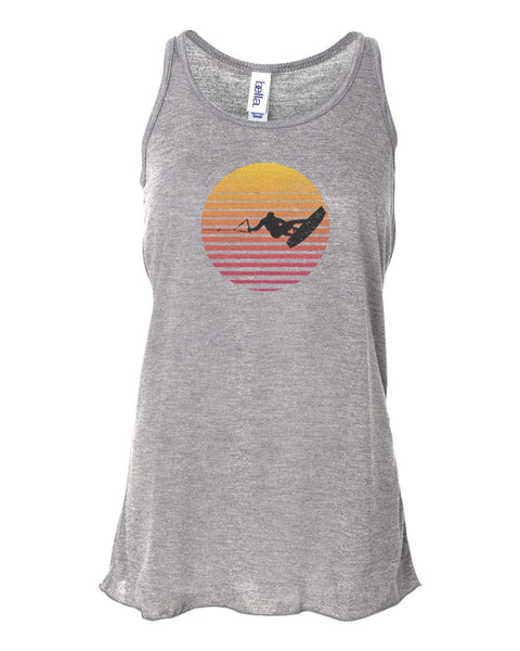 Women's Wakeboarding Tank, Wakeboard Sun, Sublimation, Soft Bella Racerback, Wakeboarding Tank Top, Gift For Her, Gym Clothes, Ladies Skiing - Chase Me Tees LLC
