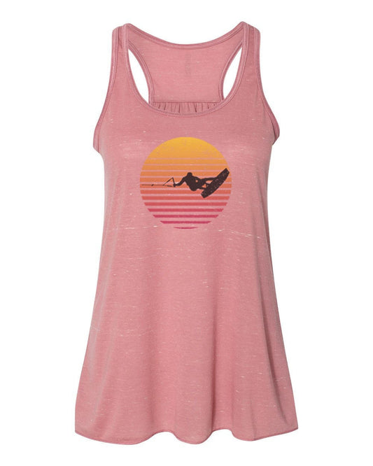 Women's Wakeboarding Tank, Wakeboard Sun, Sublimation, Soft Bella Racerback, Wakeboarding Tank Top, Gift For Her, Gym Clothes, Ladies Skiing - Chase Me Tees LLC