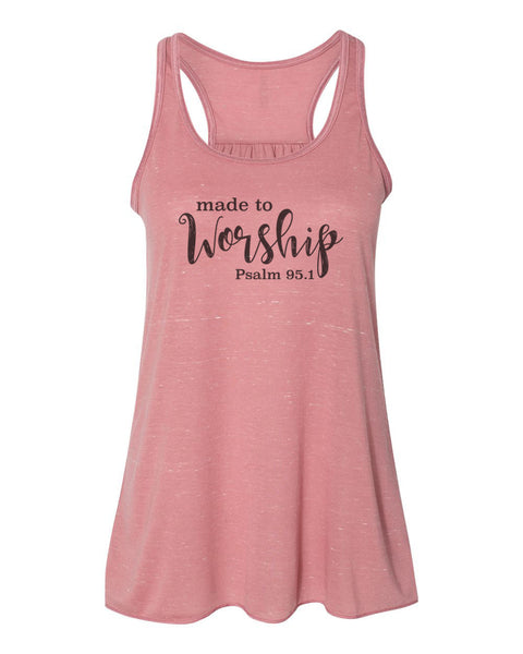 Made To Worship Tank Top, Women's Racerback, Christian Racerback, Christian Apparel, Jesus Shirt, Religious Tank Top, Worship, Faith, Praise - Chase Me Tees LLC