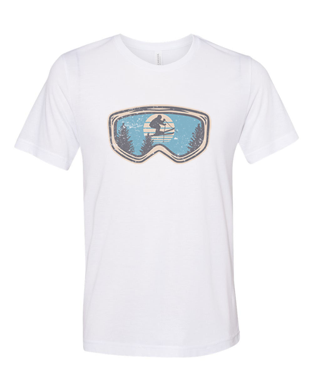 Snow Skiing Shirt, Ski Goggles, Skiing Shirt, Unisex Fit, Sublimation, Soft Bella T, Snow Sports, Skiing Apparel, Mountain Shirt, Ski Lover - Chase Me Tees LLC