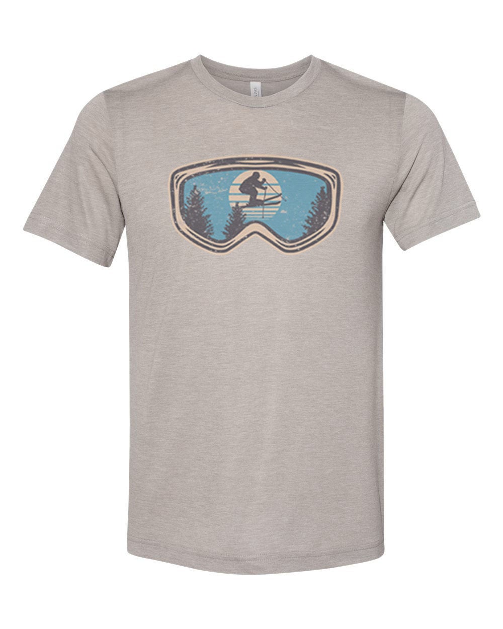 Snow Skiing Shirt, Ski Goggles, Skiing Shirt, Unisex Fit, Sublimation, Soft Bella T, Snow Sports, Skiing Apparel, Mountain Shirt, Ski Lover - Chase Me Tees LLC