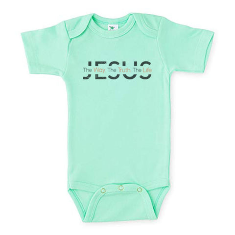 Jesus Onesie, Jesus The Way, The Truth, The Life, Christian Onesie, Baby Christian Outfit, Baby Shower Gift, Newborn Christian Outfit - Chase Me Tees LLC
