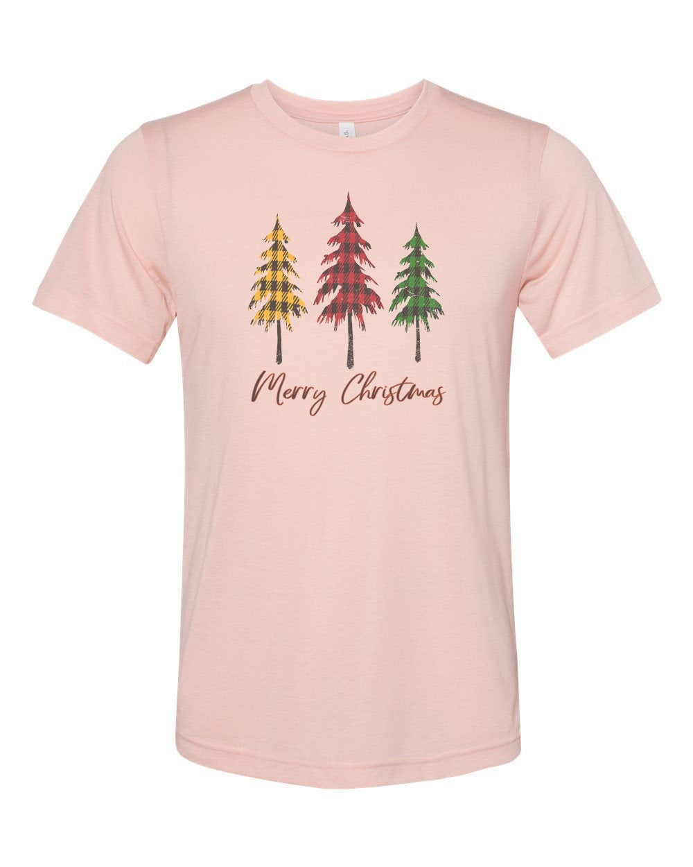 Merry Christmas Shirt, Plaid Christmas Tree, Unisex Fit, Christmas Shirt, Sublimation, Soft Bella T, Holiday Tee, Christmas Gift, Santa Tee - Chase Me Tees LLC