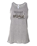 Equestrian Tank Top, Stressed Blessed And Horse Obsessed, Horse Racerback, Horse Tank Top, Women's Racerback, Equestrian Lover, Horse Lover - Chase Me Tees LLC