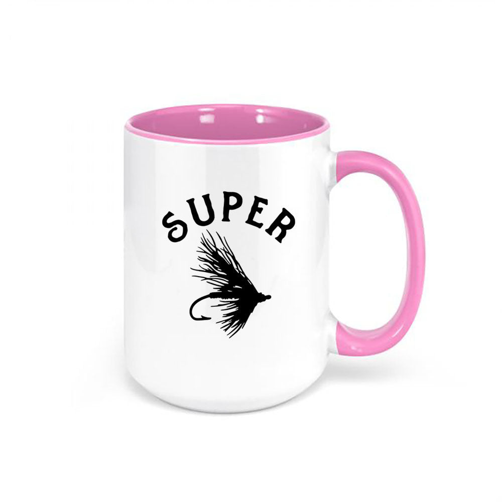 Fly Fishing Mug, Super Fly, Fishing Mug, Coffee Mugs, Mug For Fisherman, Gift For Dad, Grandpa Gift, 15oz, Mug For Grandpa, Fisherman Mug - Chase Me Tees LLC