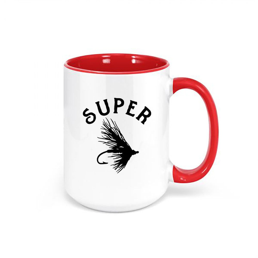 Fly Fishing Mug, Super Fly, Fishing Mug, Coffee Mugs, Mug For Fisherman, Gift For Dad, Grandpa Gift, 15oz, Mug For Grandpa, Fisherman Mug - Chase Me Tees LLC