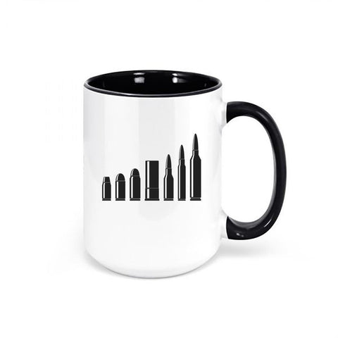 Gun Mug, Bullets, Gun Lover Gift, 15oz Mug, Gift For Him, Bullet Mug, Coffee Mugs, Tactical Gear, Hunting Mug, Gift For Grandpa, Dad Gift - Chase Me Tees LLC