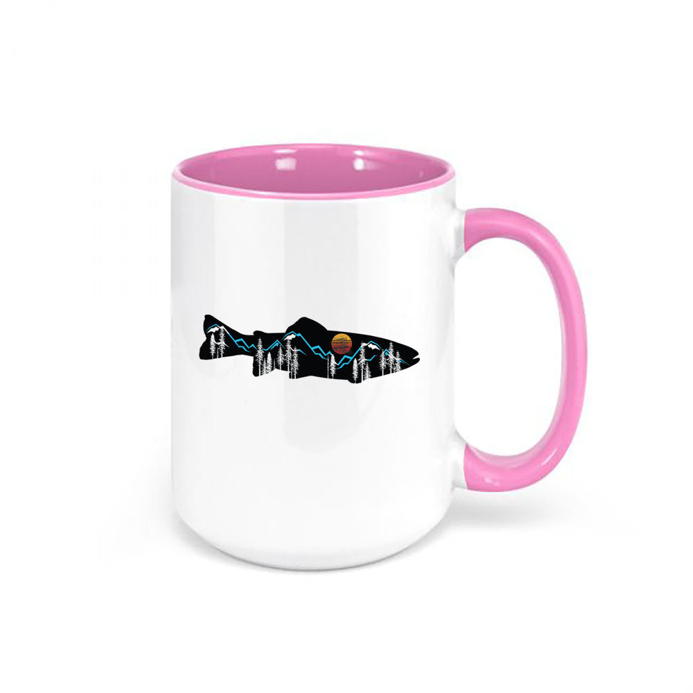 Trout Fishing Mug, Mountain Trout, Fly Fishing Mug, Fishing Coffee Mug, Mountain Mug, Gift For Him, Outdoors Mug, Birthday Gift, Dad Mugs - Chase Me Tees LLC