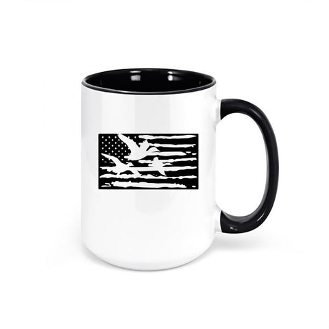 Duck Hunting Mug, Duck Flag, Waterfowl Mug, Hunting Coffee Mug, Gift For Hunter, Duck Hunter Mug, Birthday Gift Idea, Dad Gift, Grandpa Mug - Chase Me Tees LLC