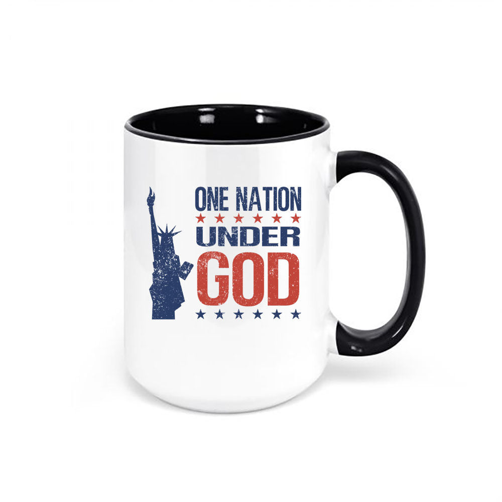 Patriotic Mug, One Nation Under God, Statue of Liberty, Lady Liberty Mug, 4th Of July Cup, America Mug, Patriotic Coffee Cup, USA Cup, Flag - Chase Me Tees LLC