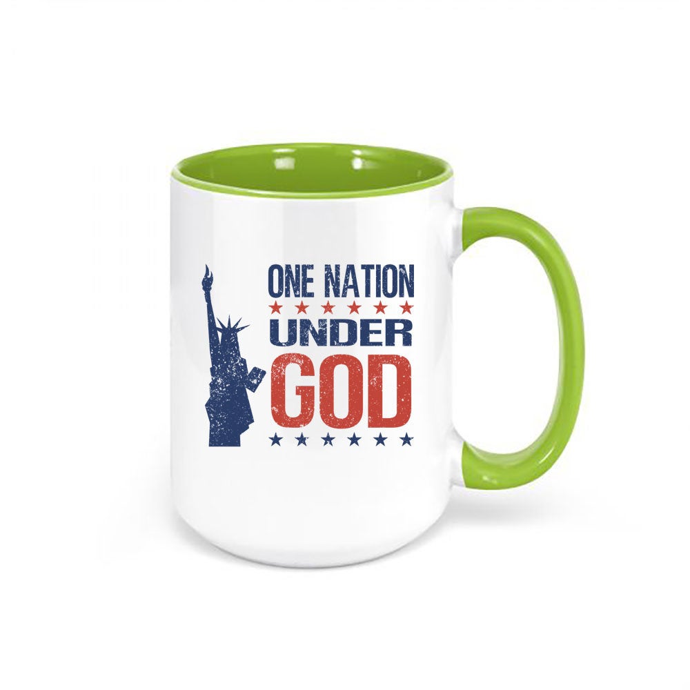 Patriotic Mug, One Nation Under God, Statue of Liberty, Lady Liberty Mug, 4th Of July Cup, America Mug, Patriotic Coffee Cup, USA Cup, Flag - Chase Me Tees LLC