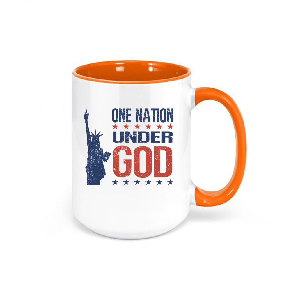 Patriotic Mug, One Nation Under God, Statue of Liberty, Lady Liberty Mug, 4th Of July Cup, America Mug, Patriotic Coffee Cup, USA Cup, Flag - Chase Me Tees LLC