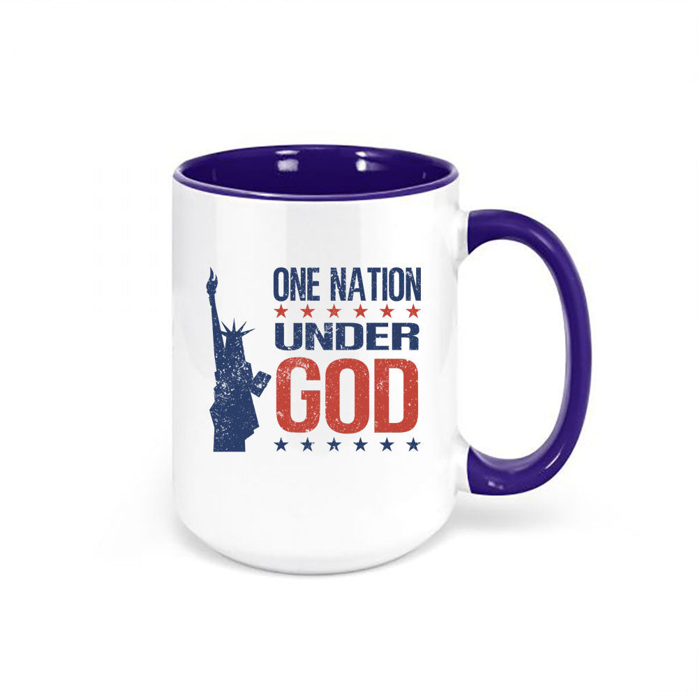 Patriotic Mug, One Nation Under God, Statue of Liberty, Lady Liberty Mug, 4th Of July Cup, America Mug, Patriotic Coffee Cup, USA Cup, Flag - Chase Me Tees LLC