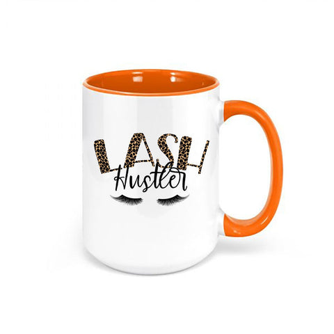 Lash Hustler, Lash Mug, Gift For Esthetician, Esthetician Mug, Eyelash Cup, Gift For Her, Makeup Artist, Sublimated Mugs, Salon Mug, Leopard - Chase Me Tees LLC