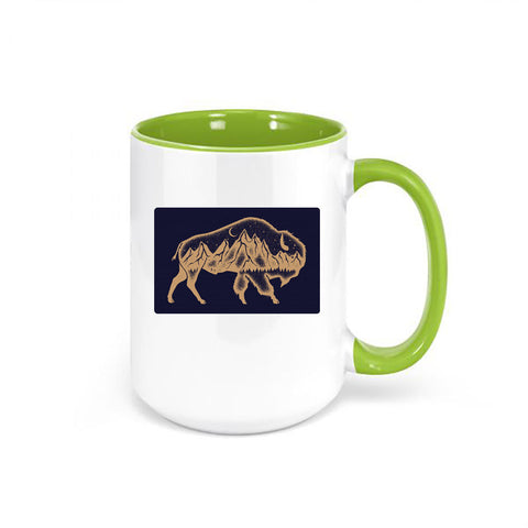Buffalo Coffee Mug, Mountain Buffalo, Mountain Mug, Bison Mug, Bison Coffee Cup, Gift For Him, Birthday Idea, Buffalo Lover, Mountain Lover - Chase Me Tees LLC