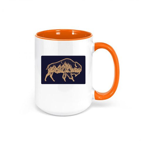 Buffalo Coffee Mug, Mountain Buffalo, Mountain Mug, Bison Mug, Bison Coffee Cup, Gift For Him, Birthday Idea, Buffalo Lover, Mountain Lover - Chase Me Tees LLC