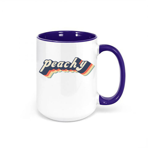 Peachy Coffee Mug, Peachy, Retro Mug, Vintage Coffee Cup, Peachy Cup, Gift For Her, Gift For Her, Inspirational Mug, Trendy Coffee Mug - Chase Me Tees LLC