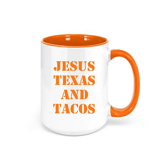 Texas Coffee Mug, Jesus Texas And Tacos, TX Mug, Taco Mug, Gift For Texan, Sublimated Mug, Jesus Mug, Christian Coffee Cup, TX Cup, Texan - Chase Me Tees LLC