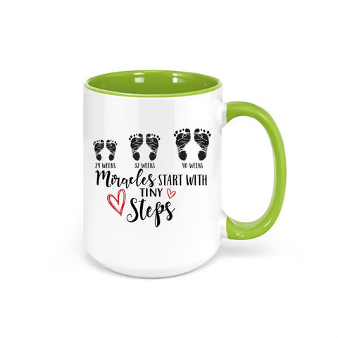 NICU Nurse Mug, NICU Coffee Cup, Miracles Start With Tiny Steps, Gift For NICU Nurse, Nurse Mug, Nurse Coffee Cup, Sublimated Design, Nurse - Chase Me Tees LLC