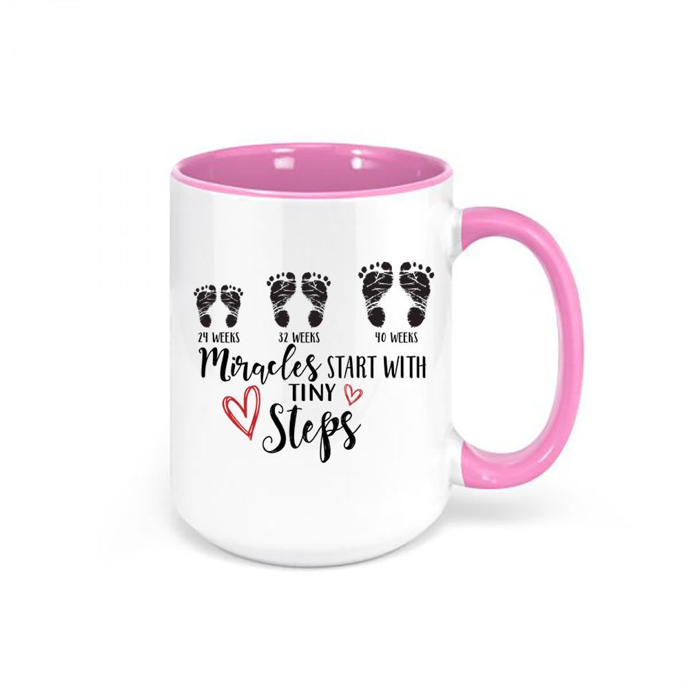 NICU Nurse Mug, NICU Coffee Cup, Miracles Start With Tiny Steps, Gift For NICU Nurse, Nurse Mug, Nurse Coffee Cup, Sublimated Design, Nurse - Chase Me Tees LLC