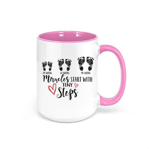 NICU Nurse Mug, NICU Coffee Cup, Miracles Start With Tiny Steps, Gift For NICU Nurse, Nurse Mug, Nurse Coffee Cup, Sublimated Design, Nurse - Chase Me Tees LLC