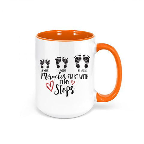 NICU Nurse Mug, NICU Coffee Cup, Miracles Start With Tiny Steps, Gift For NICU Nurse, Nurse Mug, Nurse Coffee Cup, Sublimated Design, Nurse - Chase Me Tees LLC