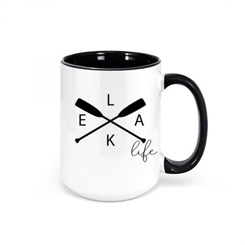 Lake Life Cup, Lake Coffee Mug, Lake Cabin Cup, Cabin Coffee Cup, Lake Life Mug, Gift For Him, Cabin Mug, Lake Lover, Rustic Coffee Mug - Chase Me Tees LLC