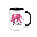 Elephant Mug, Custom Elephant Name, Elephant Coffee Cup, Elephant Lover, Elephant Gift, Gift For Elephant Lover, Sublimated Design, Custom - Chase Me Tees LLC