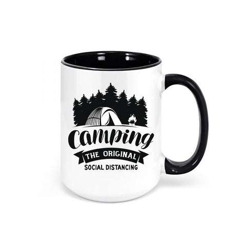 Camping The Original Social Distancing, RV Lover, Camping Mug, Camping Coffee Cup, Social Distancing Mug, Camping Life, Funny Coffee Mugs - Chase Me Tees LLC