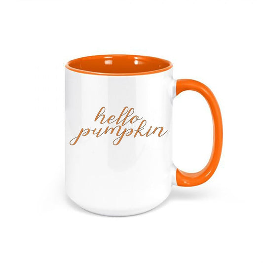 Hello Pumpkin Coffee Mug, Hello Pumpkin, Pumpkin Cup, Halloween Mug, Pumpkin Spice Mug, Gift For Her, Sublimated Design, Pumpkin Mug - Chase Me Tees LLC