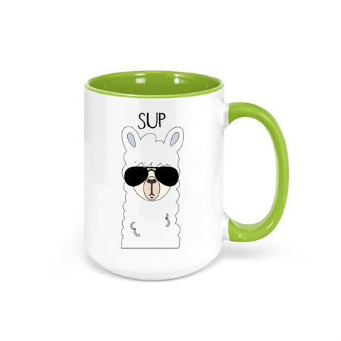 Llama Coffee Mug, Sup, Llama Coffee Cup, Llama Gift, Gift For Her, Funny Mugs, Sup Llama, Sublimated Design, Mom Gift, Birthday Gift, Llamas - Chase Me Tees LLC