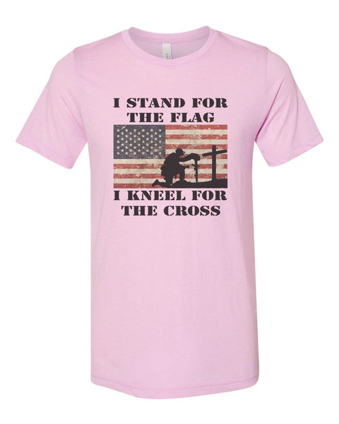 Patriotic Shirt, I Stand For The Flag I Kneel For The Cross, Religious Shirt, Republican Shirt, Conservative Shirt, Stand For The Flag, USA - Chase Me Tees LLC