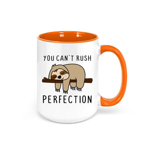 Sloth Mug, You Can't Rush Perfection, Sloth Coffee Mug, Sloth Gift, Gift For Her, Sublimated Design, Sloth Lover Gift, Sleepy Sloth, Funny - Chase Me Tees LLC