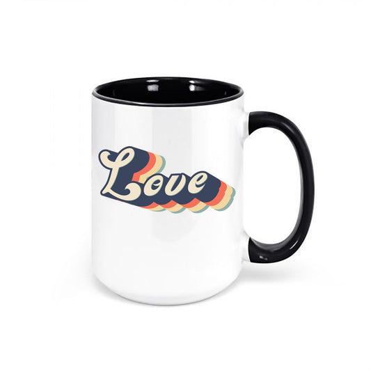 Love Coffee Mug, Love, Retro Mug, Vintage Coffee Cup, Love Cup, Sublimated Design, Inspirational Mugs, Gift For Her, Birthday Gift, Love Mug - Chase Me Tees LLC