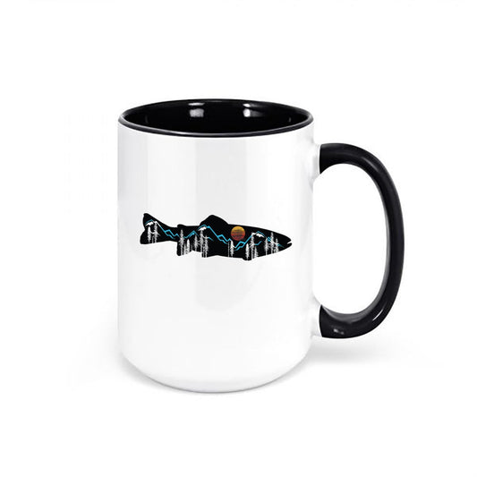 Trout Fishing Mug, Mountain Trout, Fly Fishing Mug, Fishing Coffee Mug, Mountain Mug, Gift For Him, Outdoors Mug, Birthday Gift, Dad Mugs - Chase Me Tees LLC