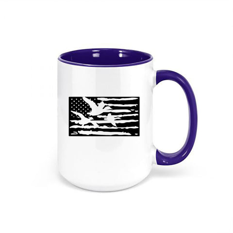 Duck Hunting Mug, Duck Flag, Waterfowl Mug, Hunting Coffee Mug, Gift For Hunter, Duck Hunter Mug, Birthday Gift Idea, Dad Gift, Grandpa Mug - Chase Me Tees LLC