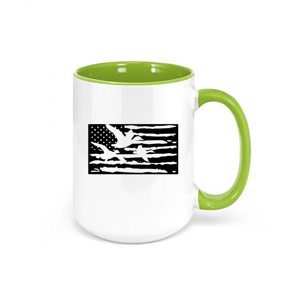 Duck Hunting Mug, Duck Flag, Waterfowl Mug, Hunting Coffee Mug, Gift For Hunter, Duck Hunter Mug, Birthday Gift Idea, Dad Gift, Grandpa Mug - Chase Me Tees LLC