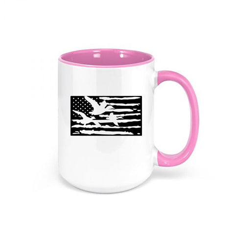 Duck Hunting Mug, Duck Flag, Waterfowl Mug, Hunting Coffee Mug, Gift For Hunter, Duck Hunter Mug, Birthday Gift Idea, Dad Gift, Grandpa Mug - Chase Me Tees LLC