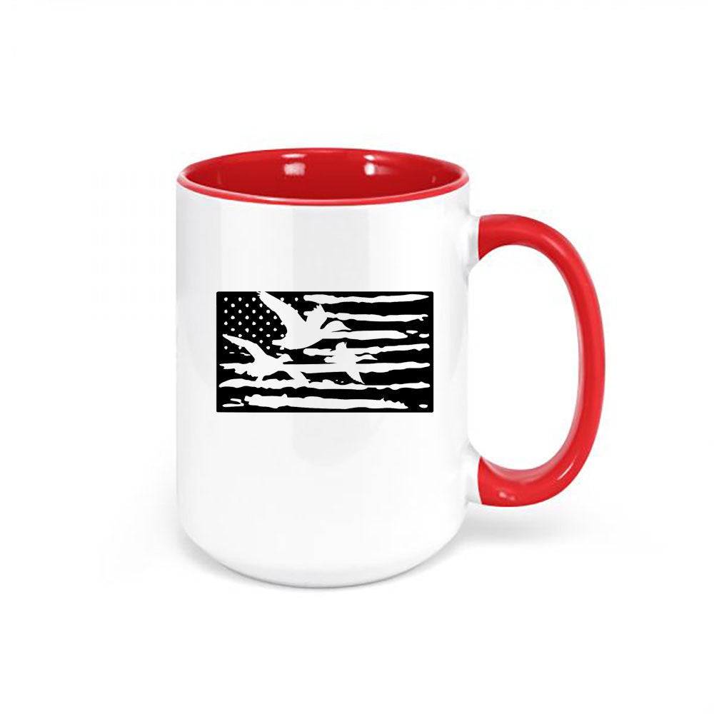 Duck Hunting Mug, Duck Flag, Waterfowl Mug, Hunting Coffee Mug, Gift For Hunter, Duck Hunter Mug, Birthday Gift Idea, Dad Gift, Grandpa Mug - Chase Me Tees LLC