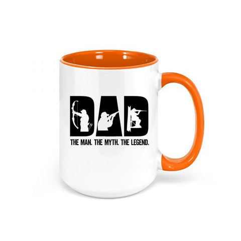 Dad Mug, Dad The Man The Myth The Legend, Father's Day Mug, Birthday Gift For Dad, Hunting Mug, Hunting And Fishing, Hunting Coffee Mug - Chase Me Tees LLC